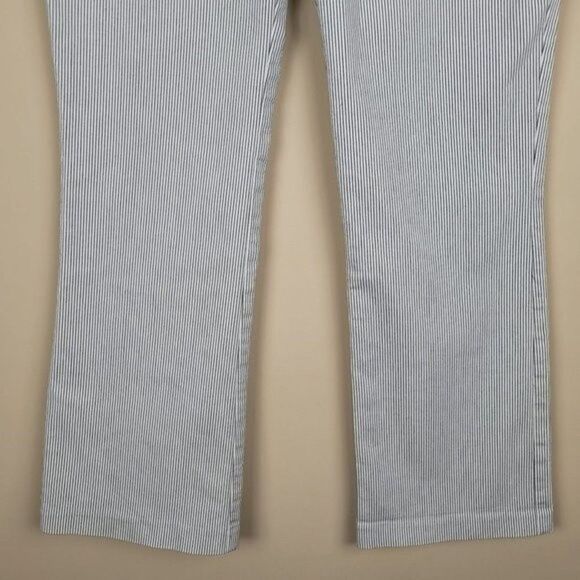 Free People Florence Crop Flare Pants Railroad Stripe White Size XS - Picture 5 of 12